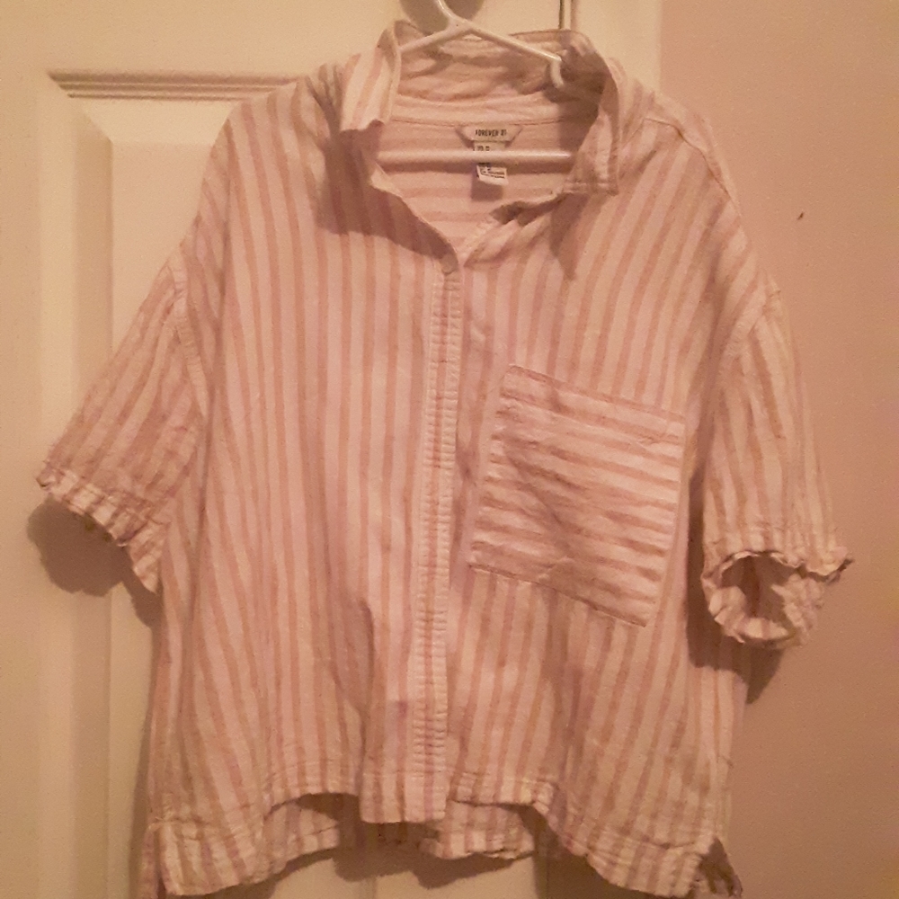 Cropped collared shirt